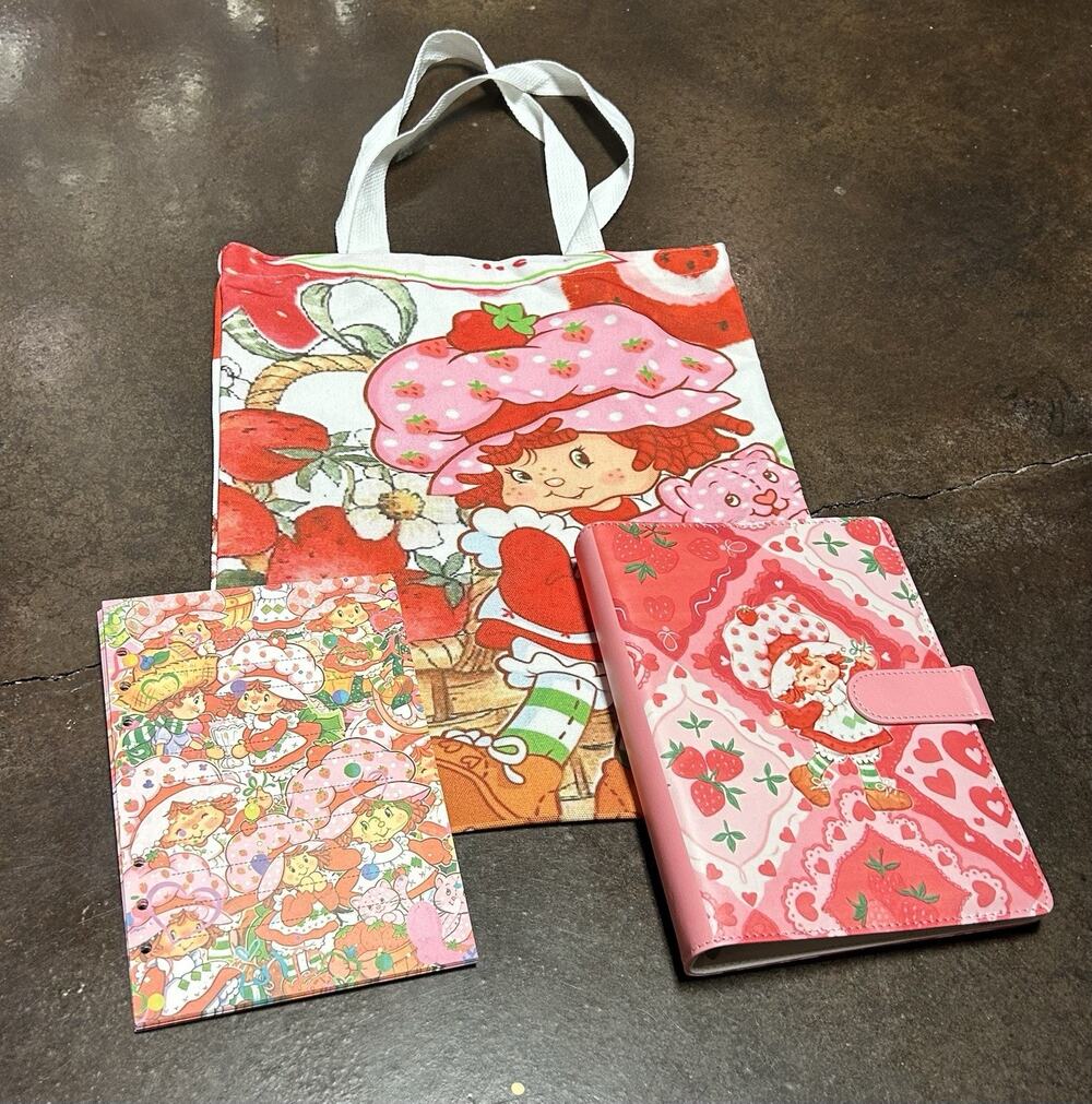 Strawberry Shortcake A5 Binder w/ Printed Stationery paper & Tote